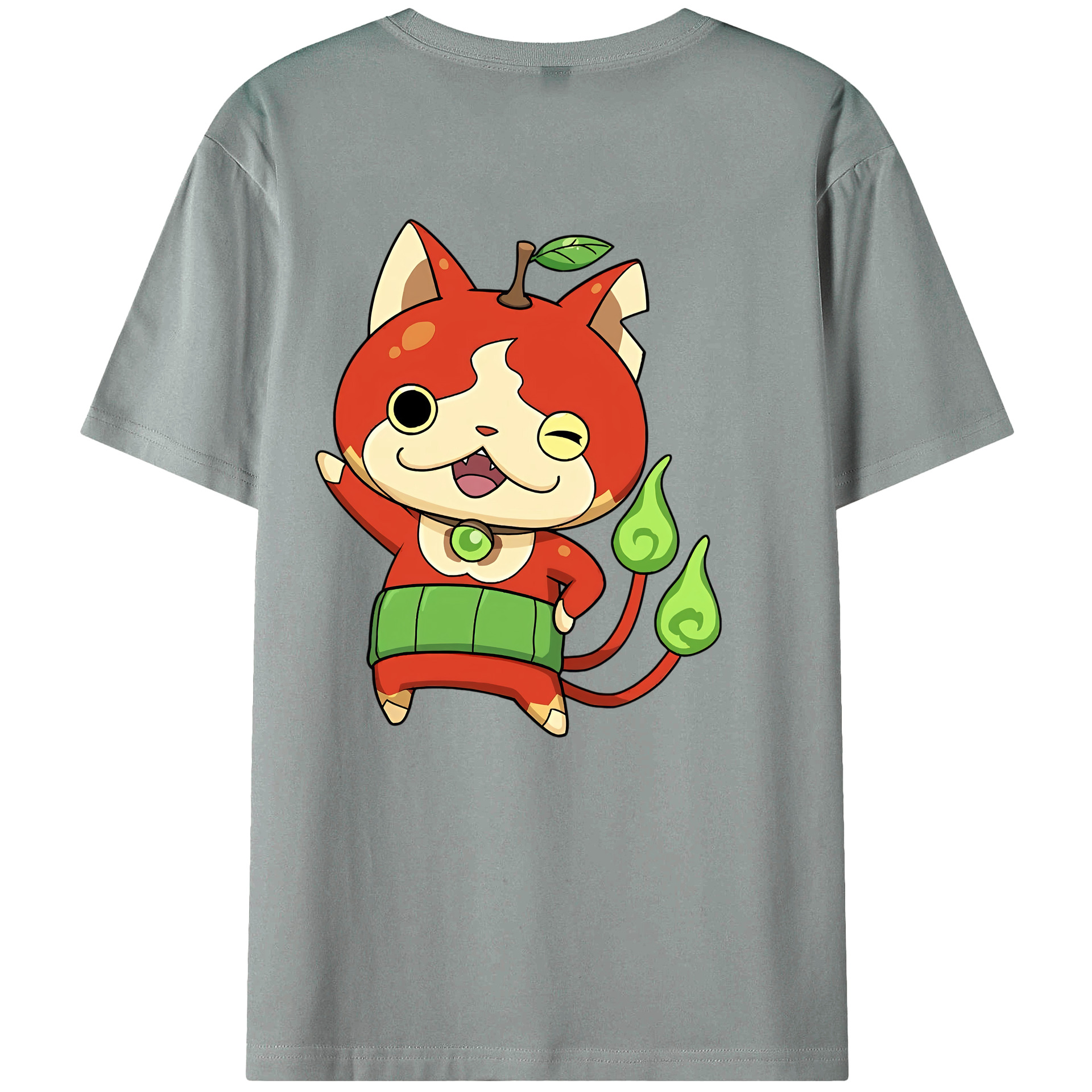（画像用） 妖怪ウォッチ Yo-kai Watch 綿100％ メンズ半袖Tシャツ（バックプリント） 通気性